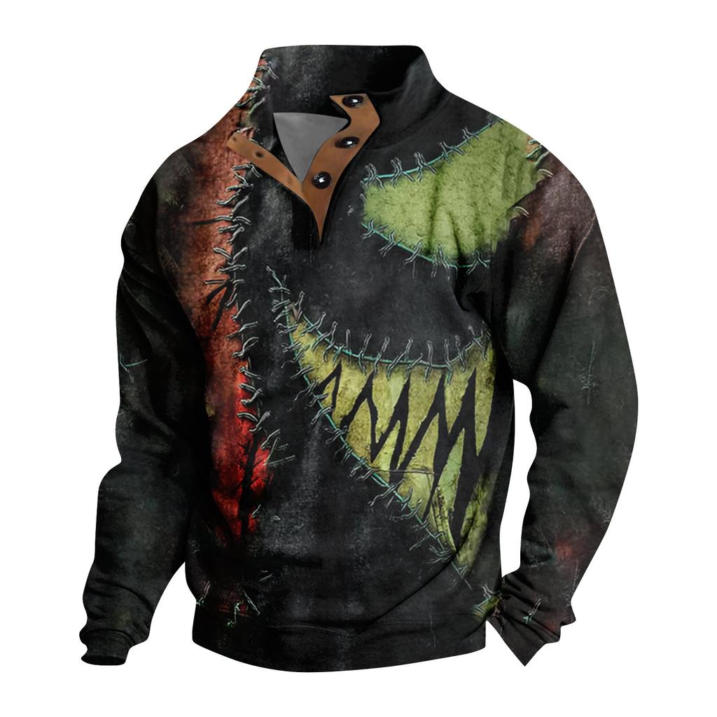 Hanorac fără glugă cu imprimeu de Crăciun, ocazional, pentru bărbați