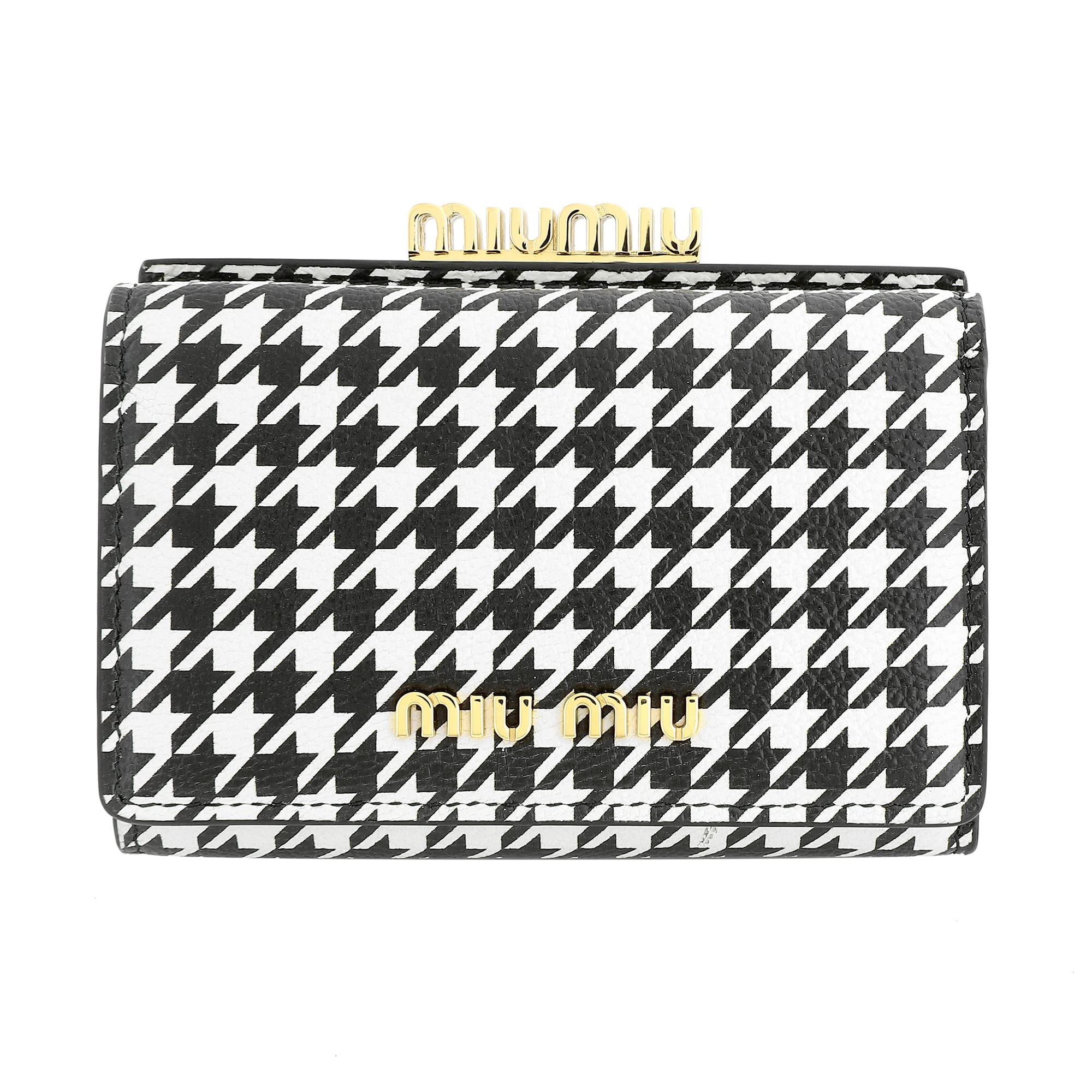 

MIU MIU Trifold Wallet 5ME005 2F38 F0967 Small Wallet Black Light Beige [Miu Miu] [Item]