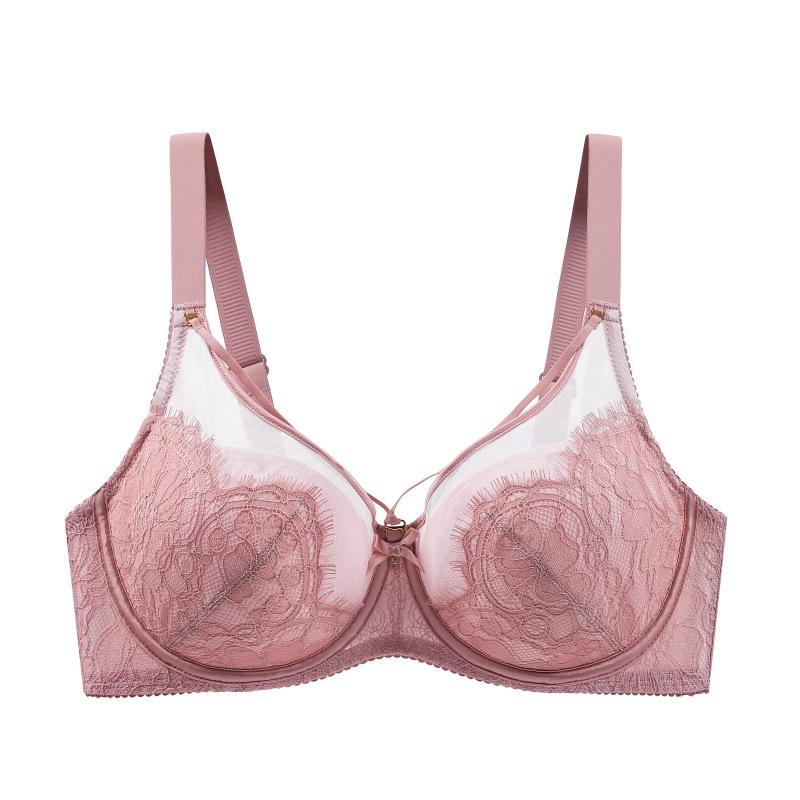 Underwear Women's Plus Size Gathered Bra with Soft Steel Ring and Anti Sagging Accessory Breast Thin and Sexy Push Up Bra