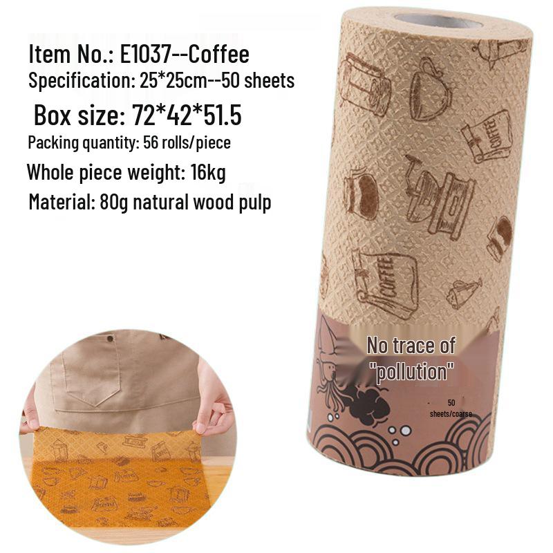 Bamboo Fiber Disposable Kitchen Wipes - Thick, Non-Shedding, Water-Absorbing Cleaning Cloths