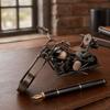 Movable Wheel Metal Motorcycle Model Handcrafted Metal Motorcycle Sculpture  Home Decor