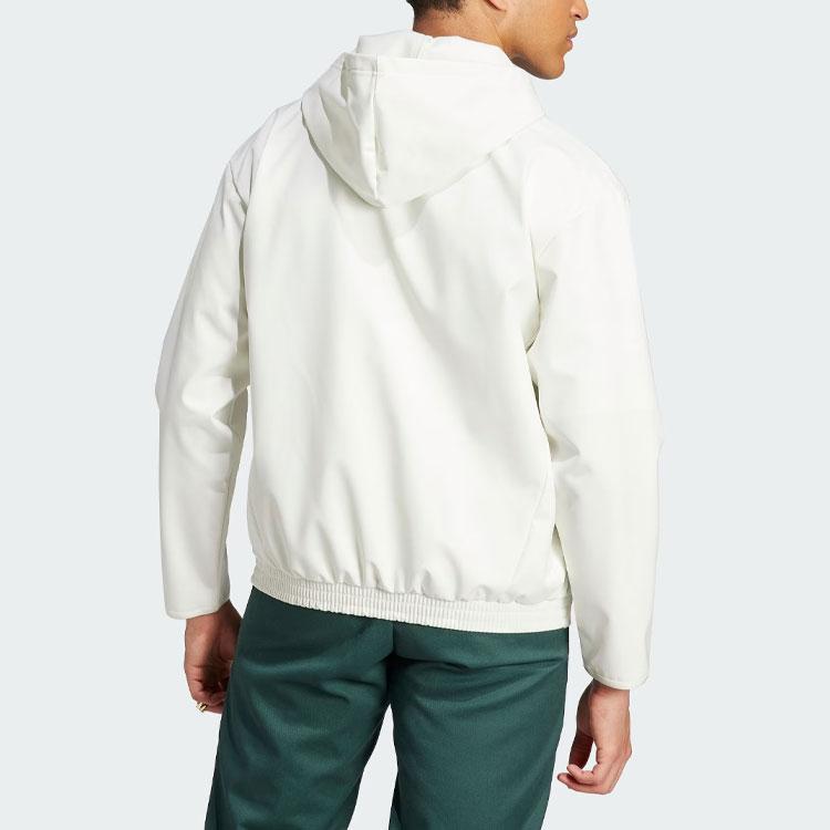 Adidas City Escape Kapuzenjacke mit durchgehendem Reißverschluss und einfarbigem Logo Herren Oberbekleidung Han-Jade-Weiß IA3091