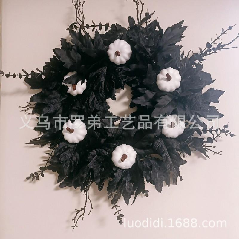 Harvest Wreath With Pumpkins Berries Vine Circle Halloween Thanksgiving Door Decor