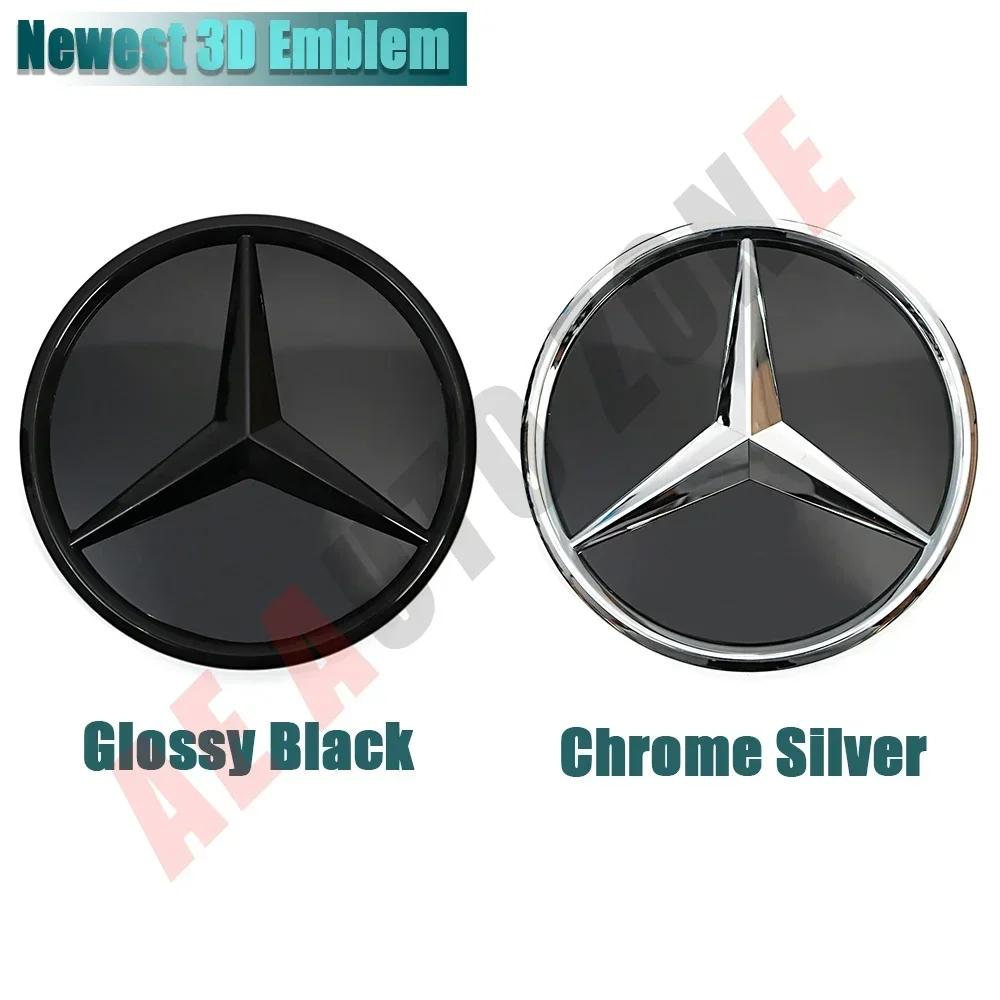 Autoaufkleber Für Mercedes Benz Silberner Rand Neuestes 3D-Stil Emblem Für Mercedes Benz GLC X253 GLE W166 C292 GLS X166 OE-Stil Em