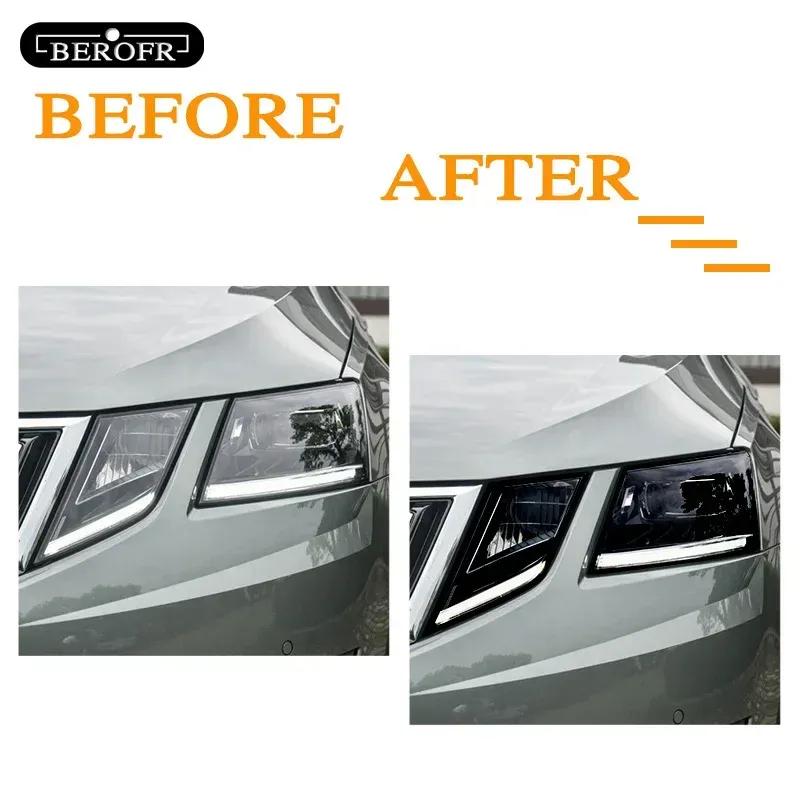 For Skoda Octavia 2017 2018  Car Headlight Tint Black Protective Film Protection Transparent TPU Stickers Accessories