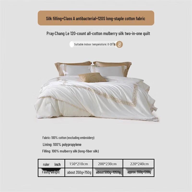 Mercury Home Textiles Mulberry Silk Quilt with Cotton Sateen Cover