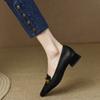 Retro Leather Shoes - New Women's Style, Versatile, Thick Mid-heel, Shallow Toe, Single Shoe