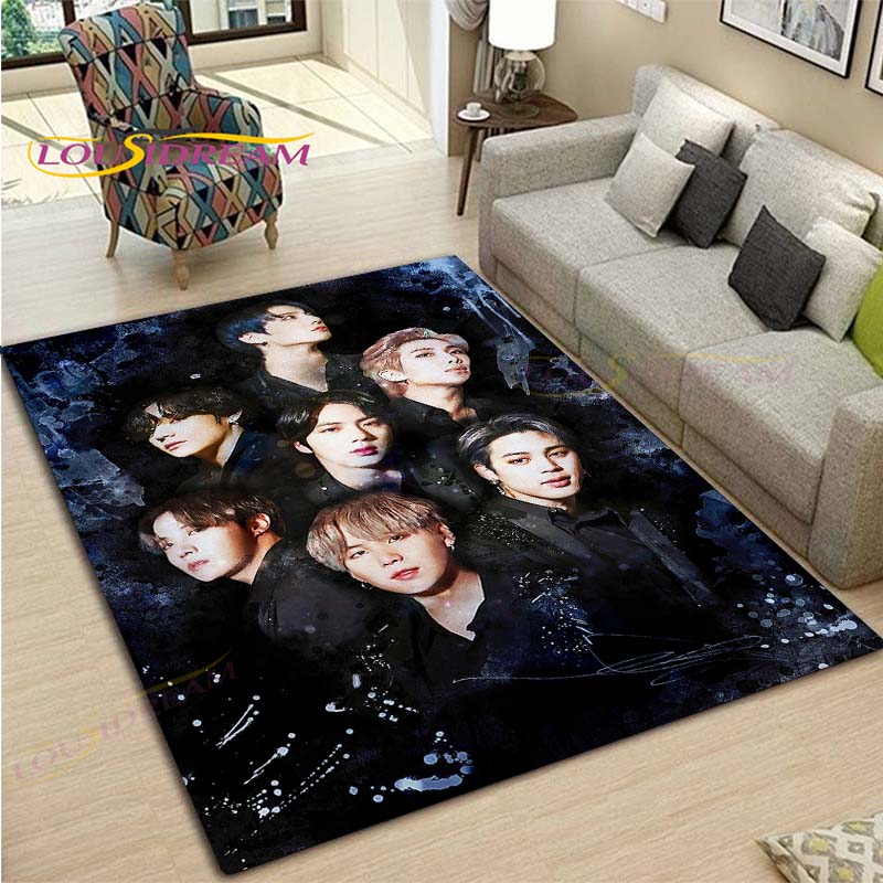 Kpop Bangtan Boys BTS Carpet Rug Kids Carpets Living Room Tea Table Mats Bedroom Rug Washable Floor Mats Household Area Mat