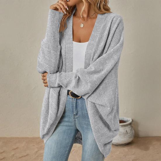 Women Batwing Sleeve Sweater Cardigan Casual Oversized Open Front Knit