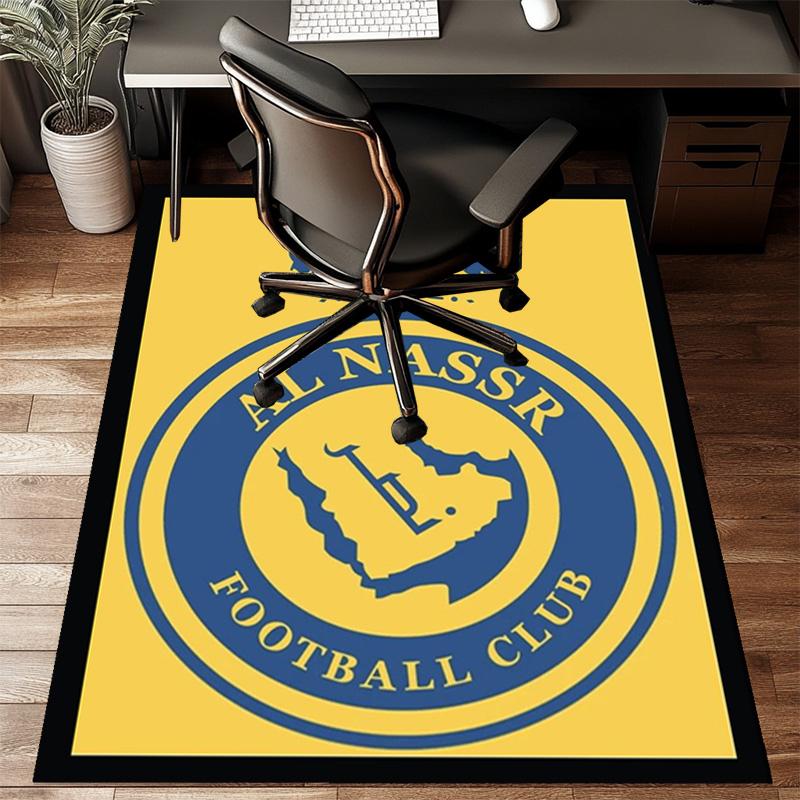 Nassr Football Club Crest Printed Office Carpet Chair Cushion  Entryway Rug, Rugs for Living Room, Bedroom Christmas gifts