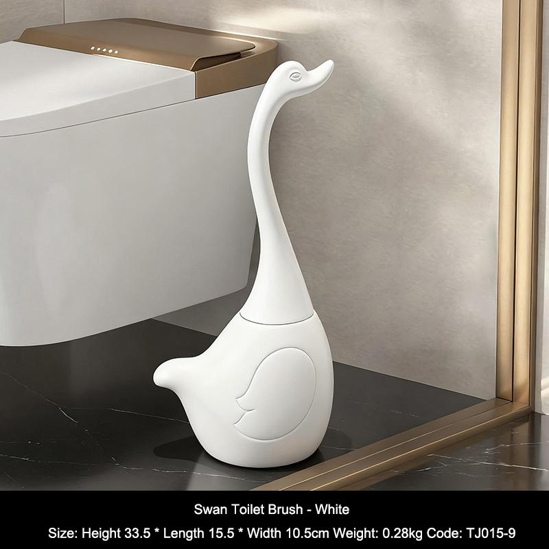 Cepillo para Inodoro Creativo de Cisne Limpieza del Hogar Base para Inodoro Mango Largo Juego de Cepillos de Limpieza Suministros de Decoración para Baño Regalo