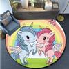 Mermaid Unicorn Print Rug Cartoon Round Rug Kitchen Bedroom Rug Kids Room Play Mat Kids Play Mat Home Decor
