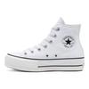 Converse All Star Lift Suola Muffin Casual Tela High Top Donna Bianco Puro