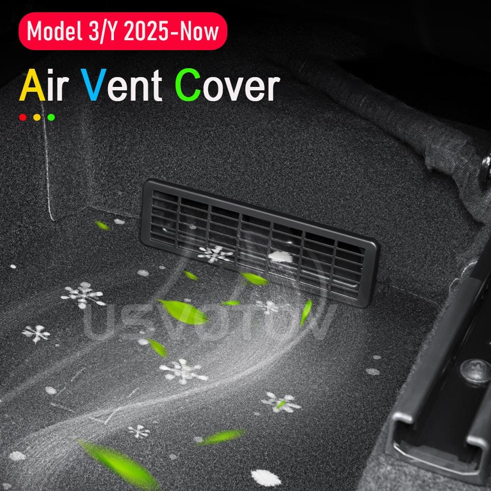 Under Seat Vent Cover for Tesla Model 3 Y Juniper 2026 2026 Air Condition Outlet Protector Rear Seat Air Vent Grill Accessories