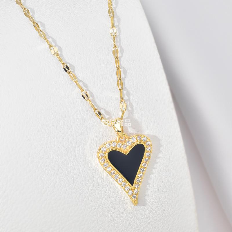 Xiulu Love Necklace Women'S Premium Versatile Fresh Micro-Inlaid Zircon Pendant