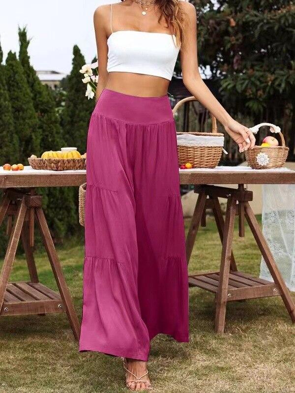 Summer Khaki Casual Cotton Linen High Waist Pants For Women Office Lady Loose Trousers Fashion Solid Baggy Pants Spodnie