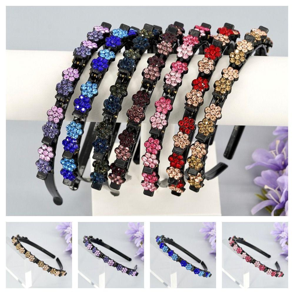 Plum Blossom Hair Bands with Clips Elegant Toothed Clip Braided Hairband  Gifts