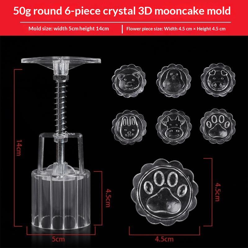 Plastic Hand Pressure Mooncake Mold Cookie Stamps Reusable Pastry Maker Tool Mid Autumn Festival For Baking Dessert Making