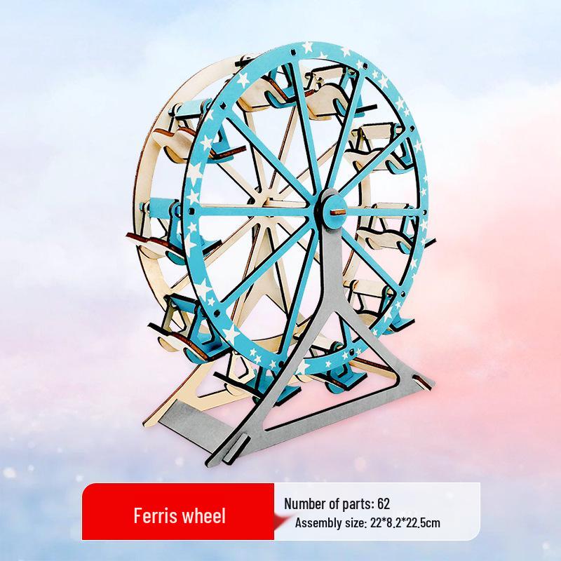 3D Wooden Ferris Wheel Puzzle - Educational DIY Gift for Kids