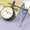 Clock Wall Retro Double Decor Sided Hanging Clocks Vintage Iron Home Outdoor Round Station Large Rustic Garden