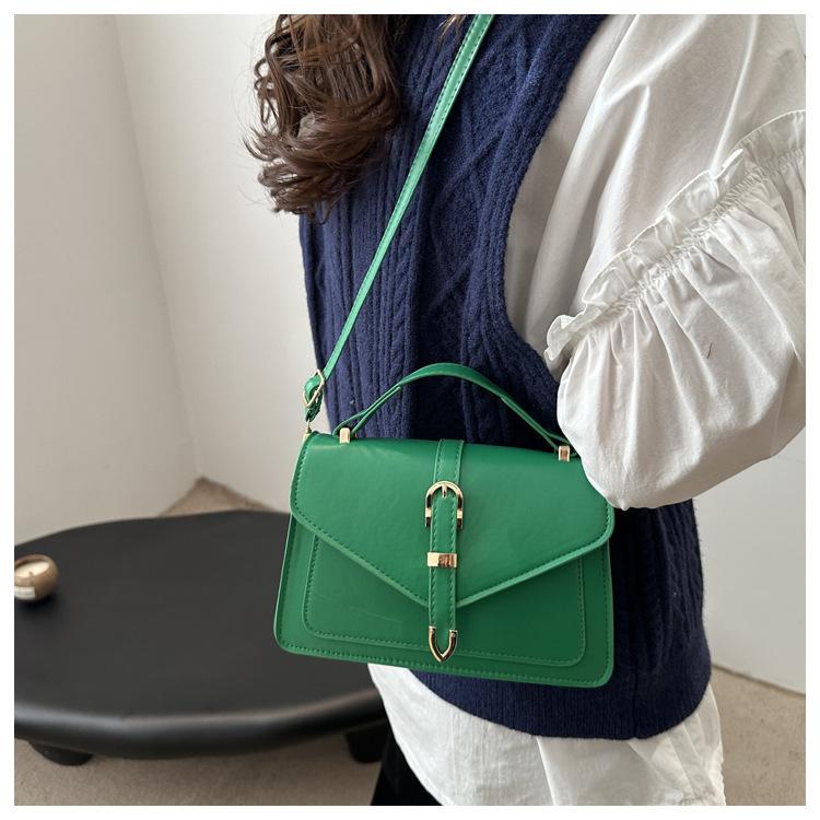 Simple Street Style Faux Leather Shoulder Bag, Adjustable Strap Crossbody Square Purse for Women CLE