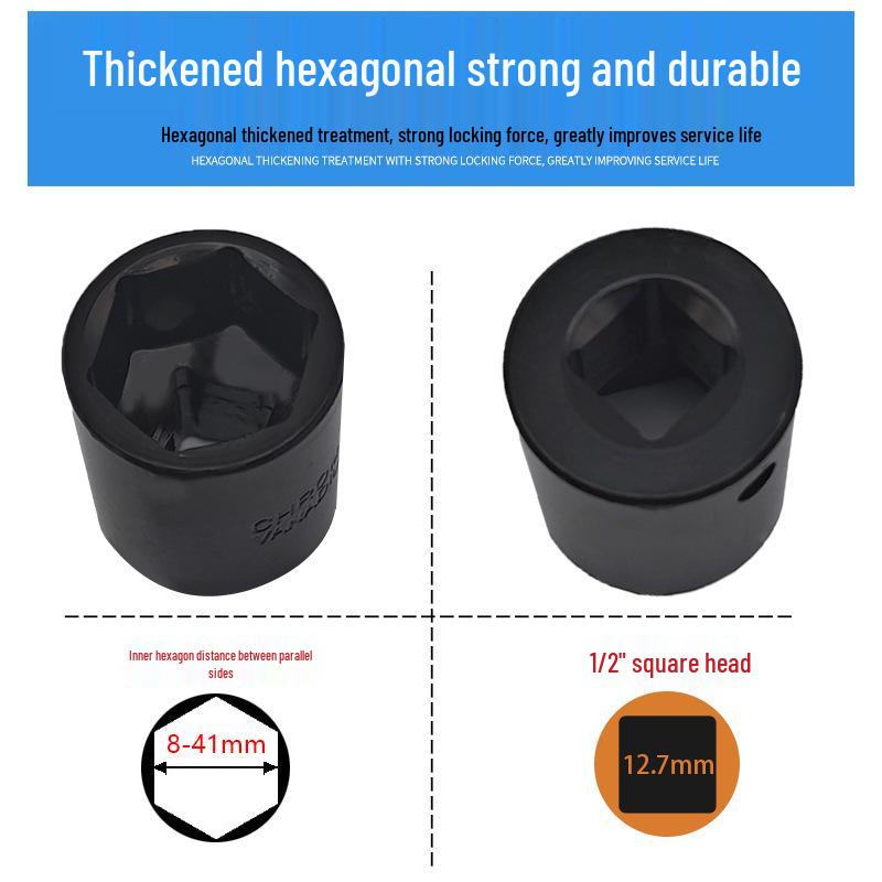 Libao 1/2" Pneumatic Air Impact Wrench Set with 8-41mm Hex Short Sockets for Cars