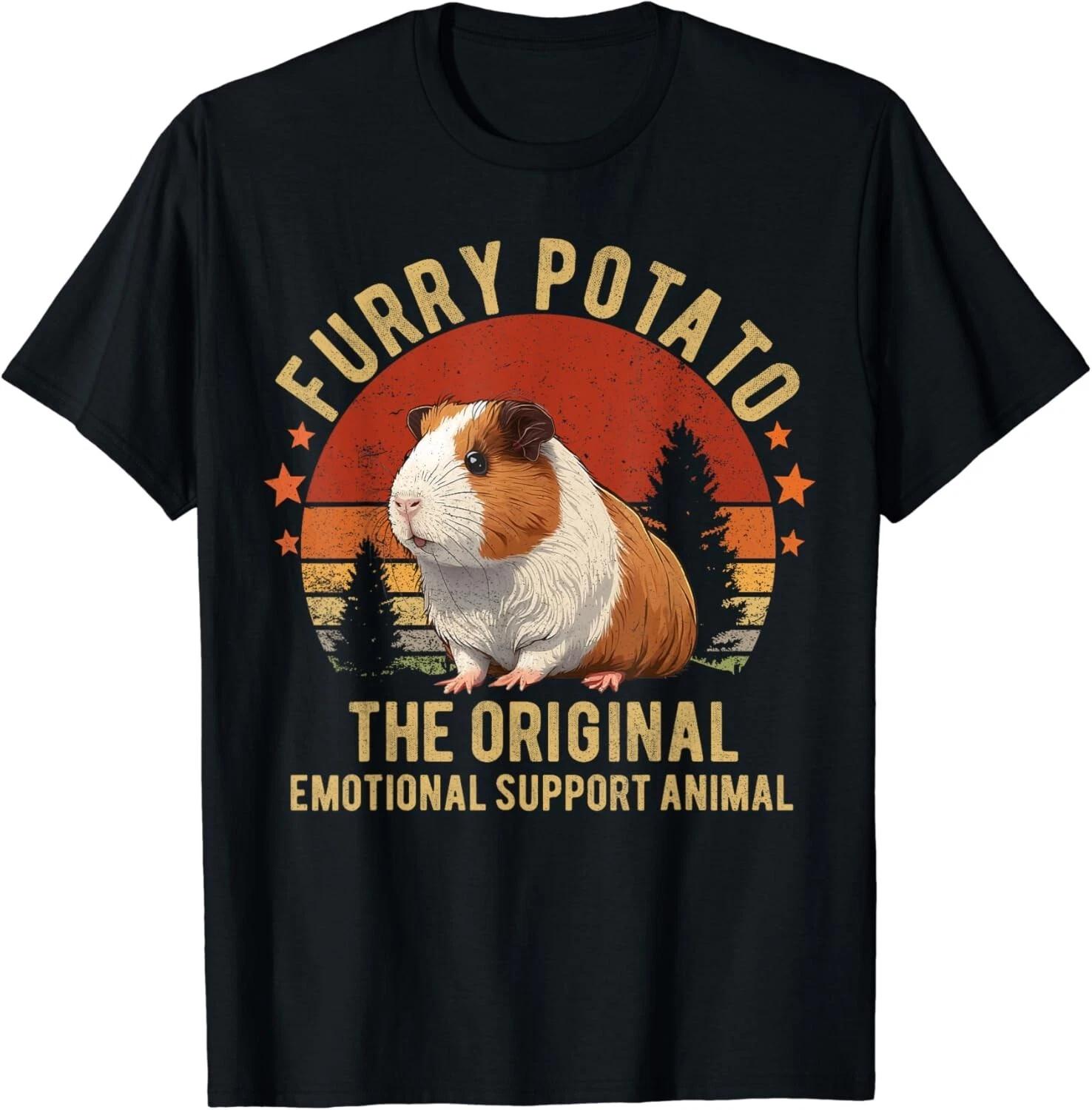 Retro Guinea Pig Shirt Furry Potato Vintage Guinea Pig Funny Gift Unisex T-Shirt S