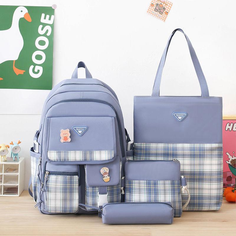 

Набір Рюкзак Дівчинка Рюкзак для Початкової Школи Студент Коледжу Захист Хребта Легкий Декомпресійний Водонепроникний Кросбоді Багатофункціональний Пакет 4 pcs