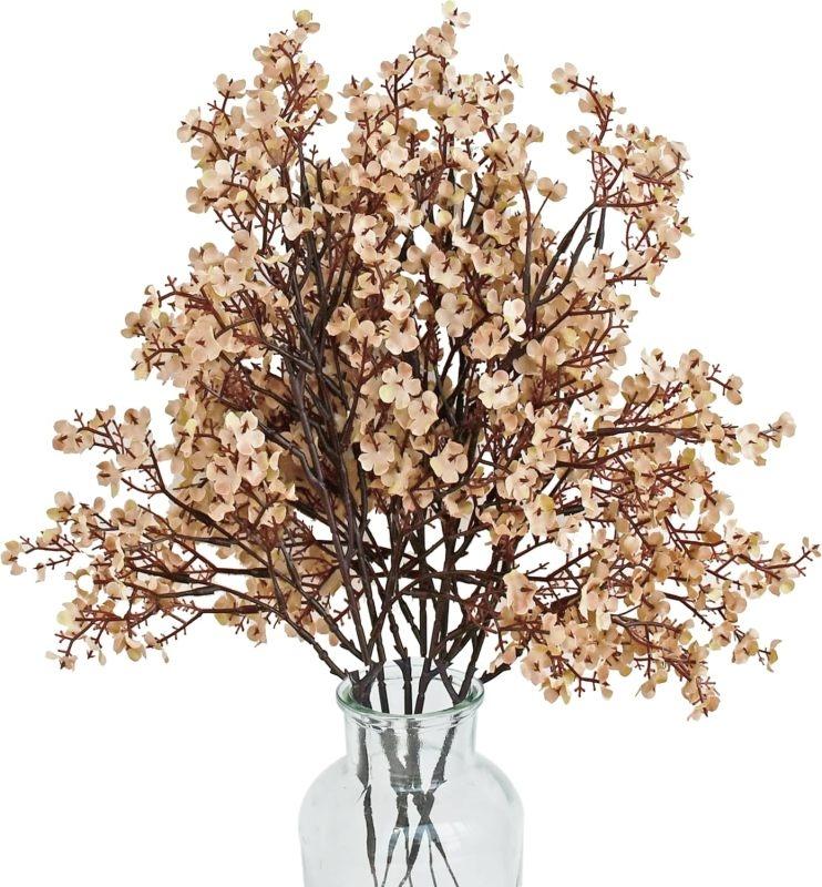 White Artificial Flowers Cherry Blossoms Gypsophila Fake Plants DIY Wedding Bouquet Vases for Home Decor Faux Christmas Branch