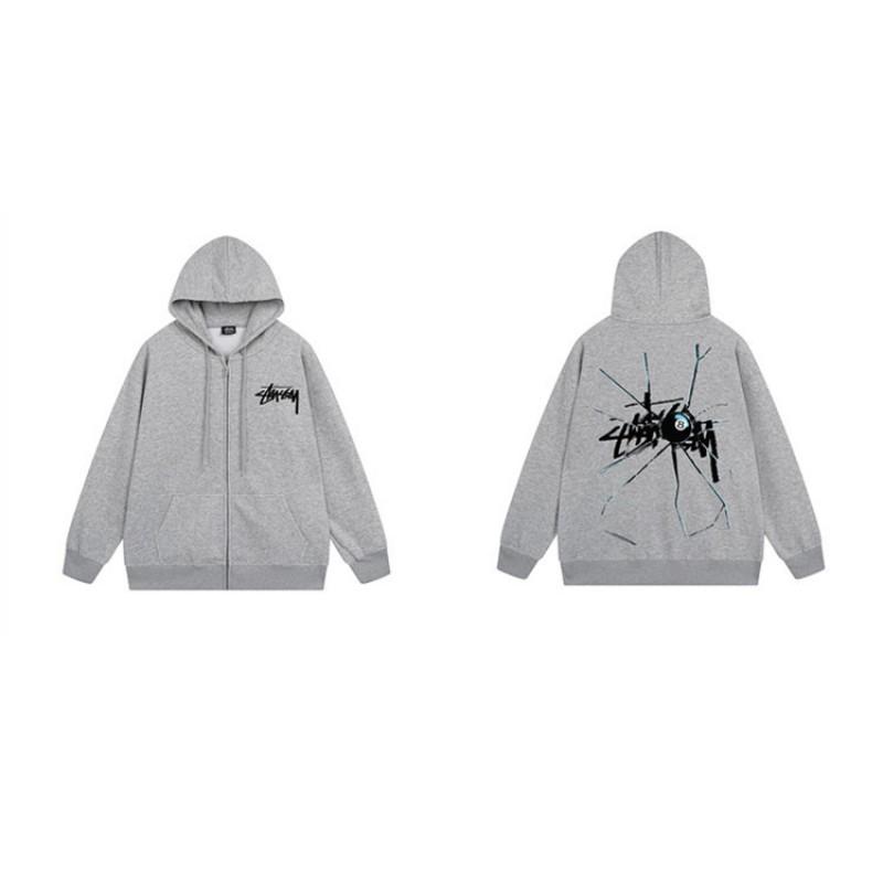 Mens Hooded Zip-Up Fleece-Lined Sweatshirt With Letter Print Casual Oversized Pullover Winter Jacket