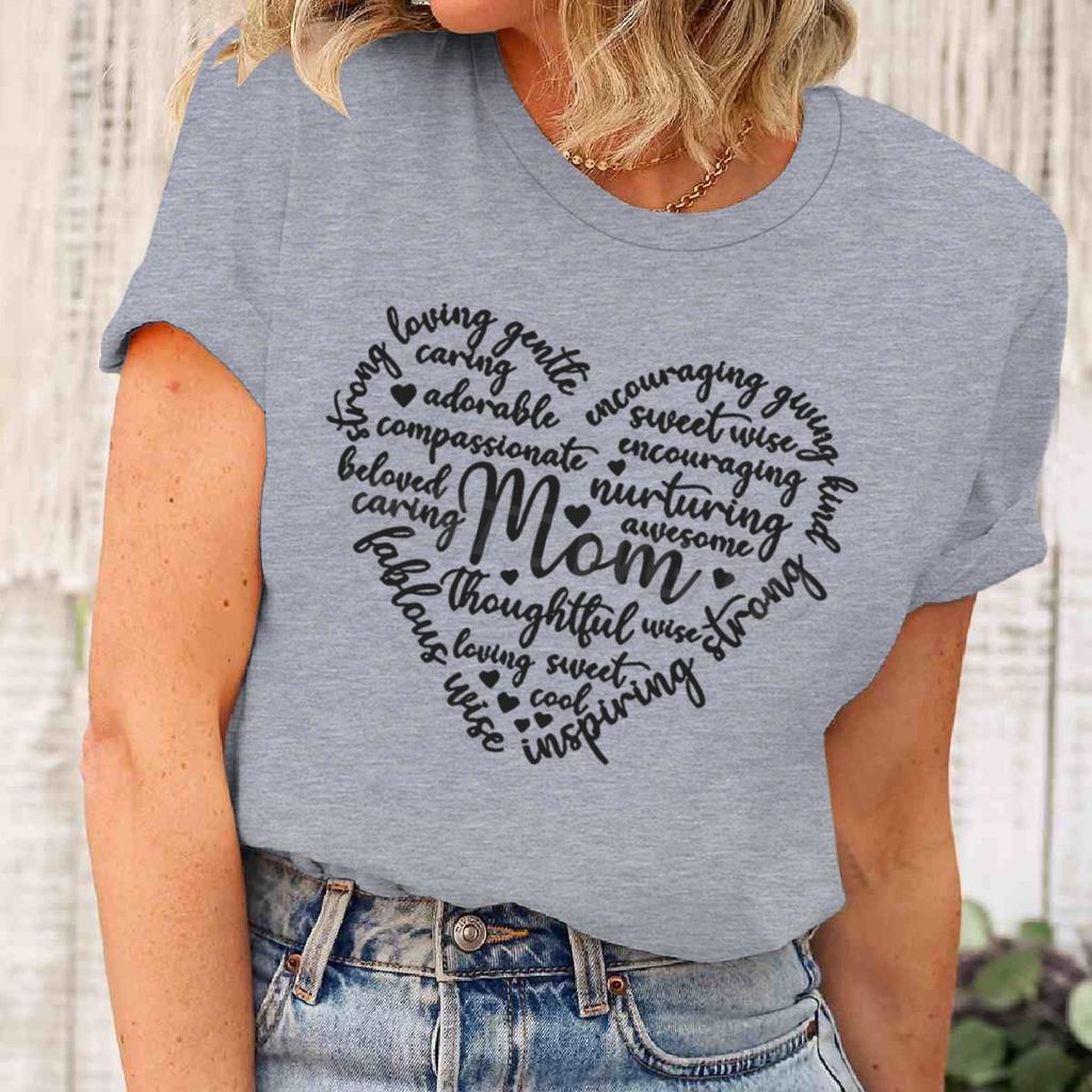 Praising Moms Quotes Printed T Shirts Unisex Summer Short Sleeve Fashionable Mother Plot Gift Female Tees Graphic Mama Y2k Tops