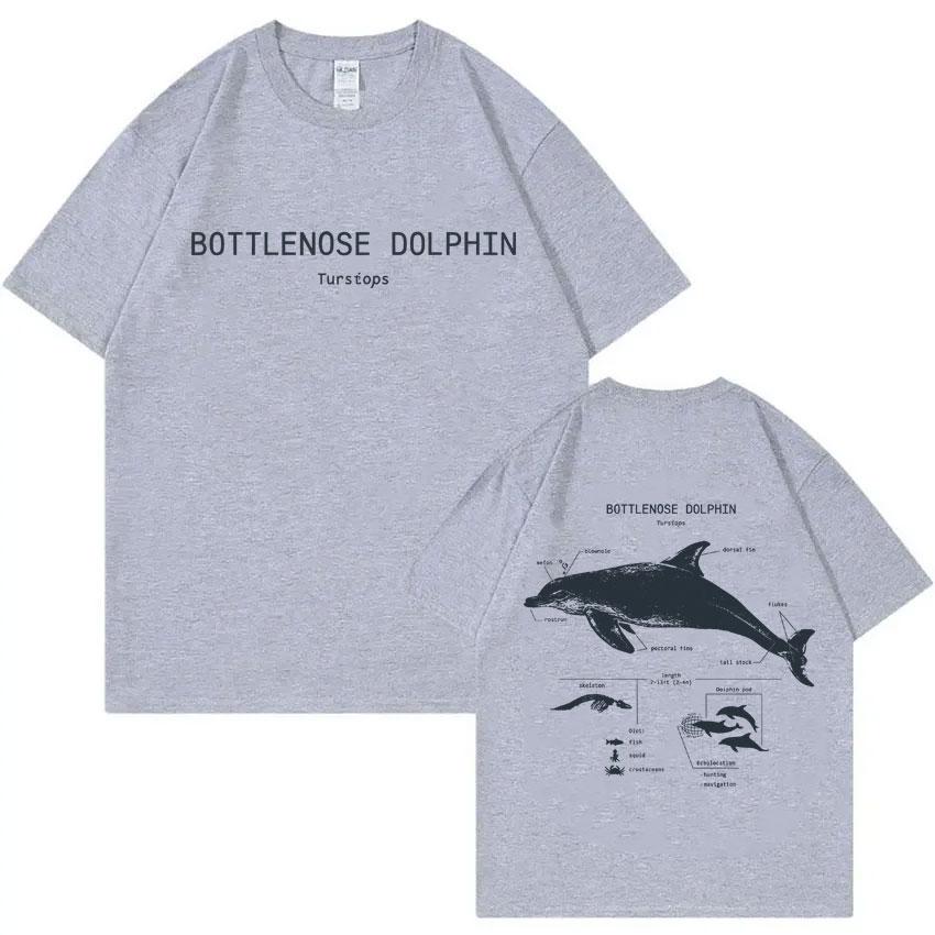 Funny Bottlenose Dolphin Anatomy Graphic Tshirt Unisex Casual Oversized T Shirts Unisexs Vintage Cotton Tshirts Streetwear