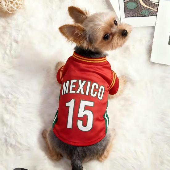 Dog Soccer Jersey Breathable Dog T-Shirt Football Style Dog Apparel Summer Clothes for Small Medium Dogs Cats