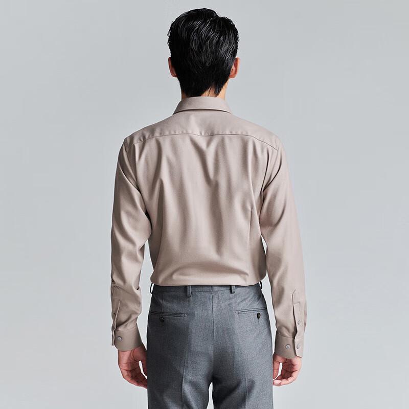Baoxiniao Men's Easy Care Brushed Long-Sleeve Dress Shirt