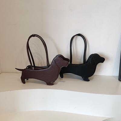 Neue Leder Dackel Hund Nischentasche neue Herbst- und Winter vielseitige Schulter- Unterarmtasche niedliche Welpen Handtasche