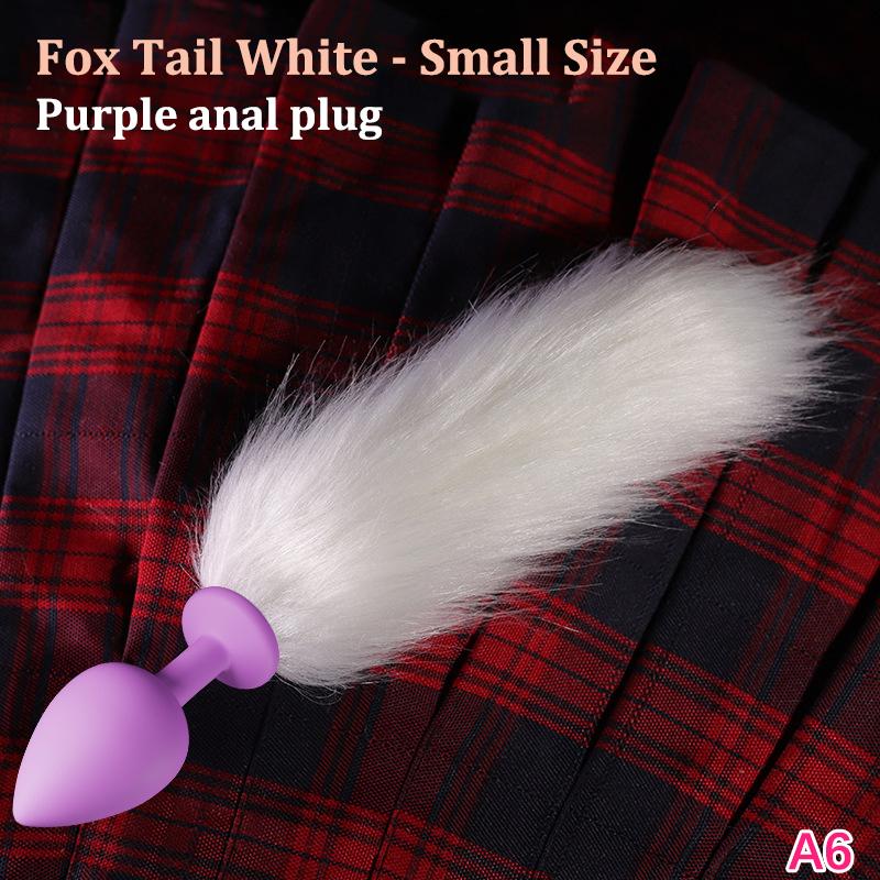 1Pc Sexy Fox Anal Plug Tail Silicone Butt Plug Dildos for Women Men Long Tail Cosplay Adult Sex Toy Game