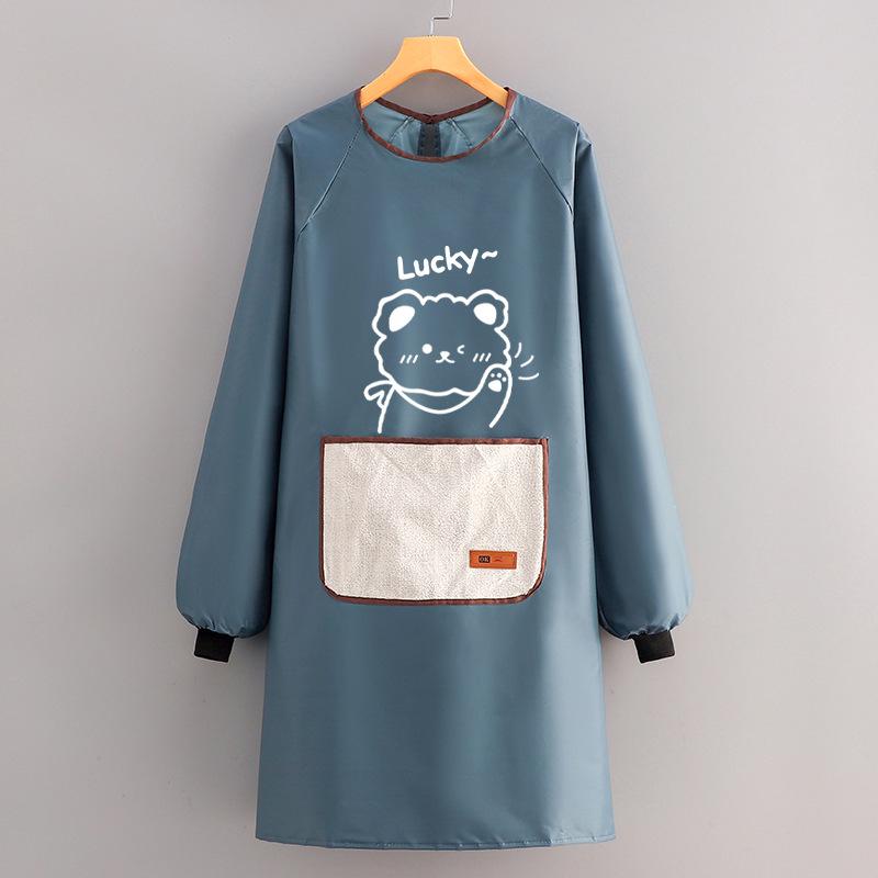 Waterproof and Oil-Proof Long Sleeve Kitchen Apron for Adults