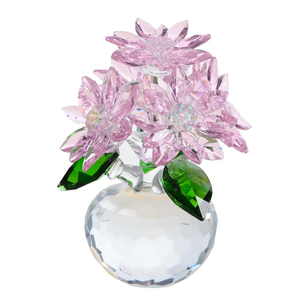 K9 Crystal Pink Lotus Flower Crystal Flower Figurine Birthday Gift for Women Popular Retirement Gift for Mother Wedding Anniversary Gift Wedding Gift