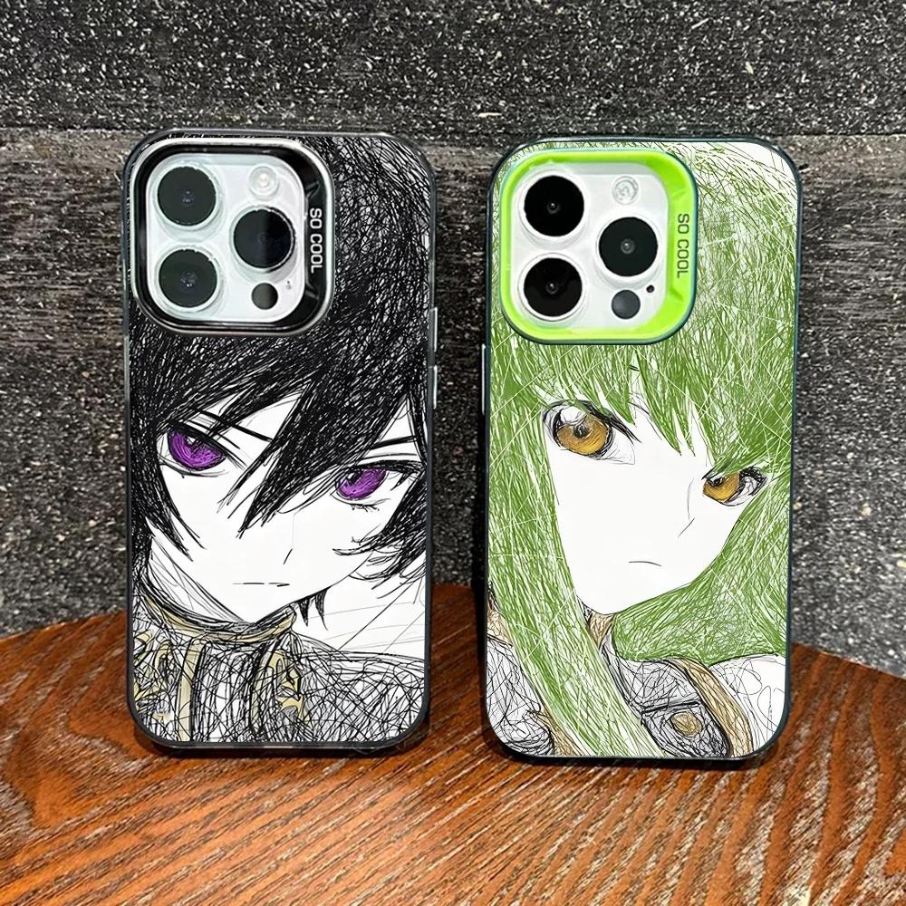 Green-haired Girl Code Geass Frosted Case for iPhone 17 Air 16 E 15 14 Plus 13 12 Mini 11 Pro Max Acrylic Sheet Silicone Cover