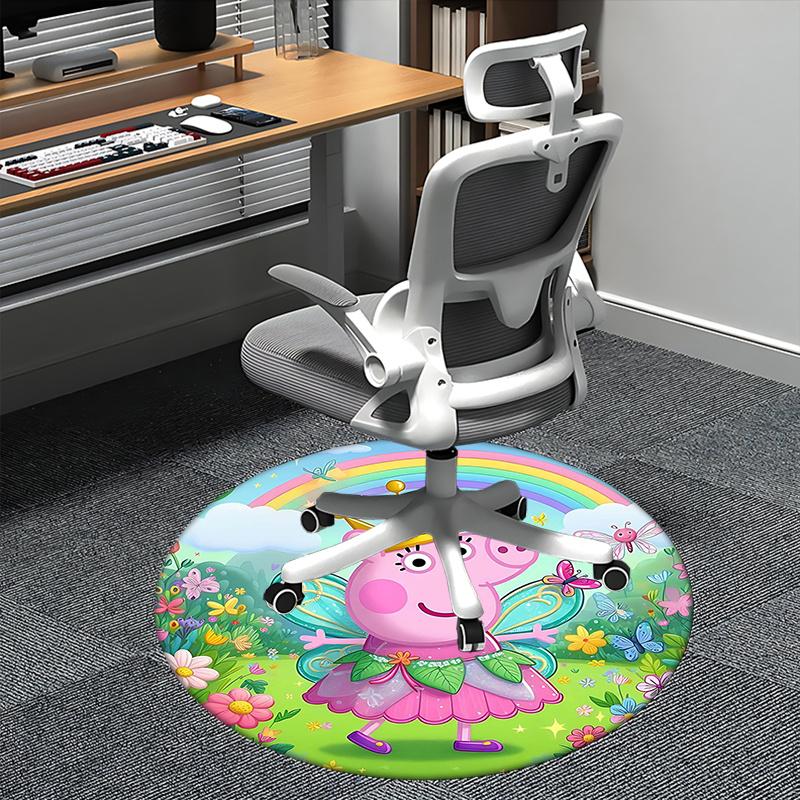 

Peppa Pig Fairy Costume Chair mat Round Rug-Office carpet, Machine Washable, Non-slip, Suitable for Living Rooms, Bedrooms 80cm