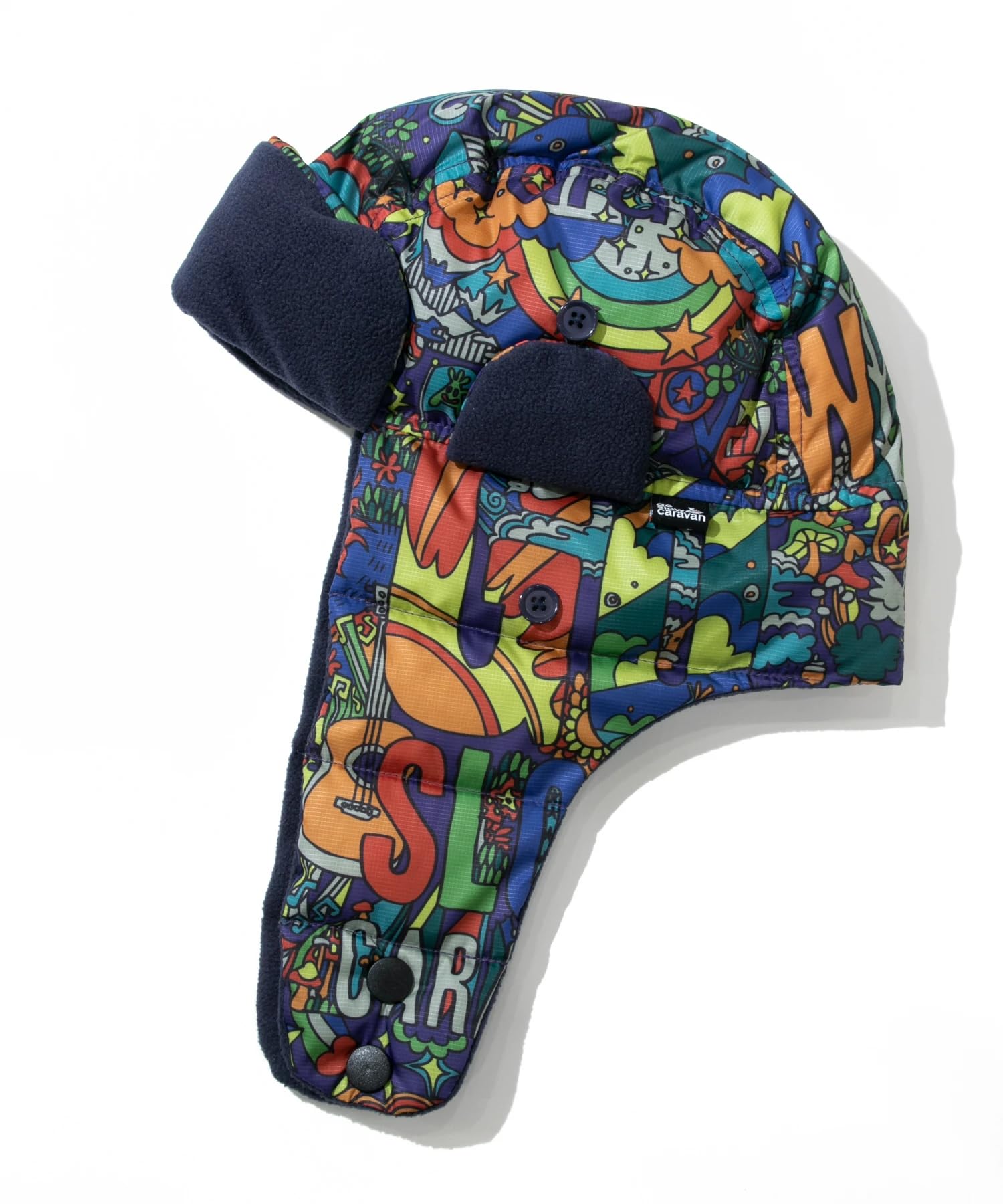 

[go slow caravan] 319104 Шапка-ушанка с принтом по всей поверхности, Психоделическая, Универсальный размер