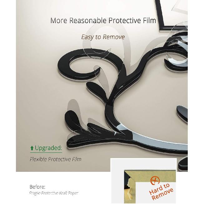 DecorSmart Love Family Tree Picture Frame Collage Removable 3D DIY Acrylic Wall Decor Stickers with Inspirational Quote for Living Room, Black