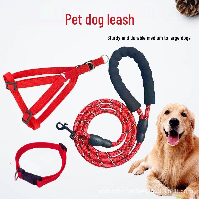 Reflective Adjustable Harness and Leash for Medium to Large Dogs - Outdoor Pet Supplies