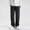 Men's Casual Ice Silk Pants - Loose, Trendy, All-Season, Large Size Straight Trousers