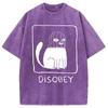 Herren Sommer Baumwolle Gewaschen Säure T-Shirt Lässig Locker Lustige Katze Bedruckt Harajuku Hiphop Koreanische Tuniken Mode Oberteile Schick