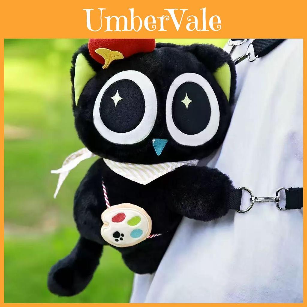 Luo Xiaohei Black Cat Plush Backpack For Girls And Women With Storage And Adjustable Straps