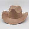 Top Hat New Amazon Hot-Selling Western Denim Curled Brim Concave Convex Top Retro Riding Hat Men'S And Women'S Woolen Felt Hat
