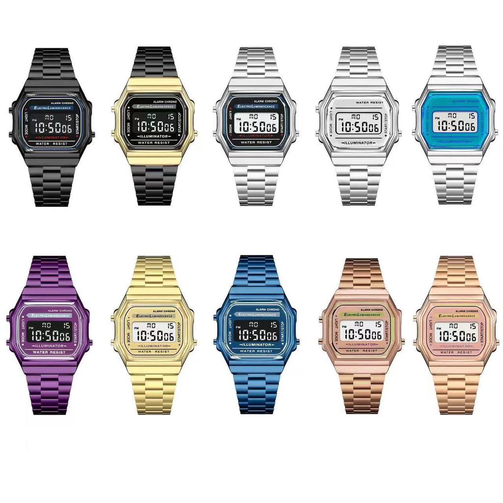 Orologio Quadrato Piccolo A168Wa Orologio Elettronico Quadrato Orologio Elettronico Impermeabile Luminoso Orologio Elettronico per Studenti