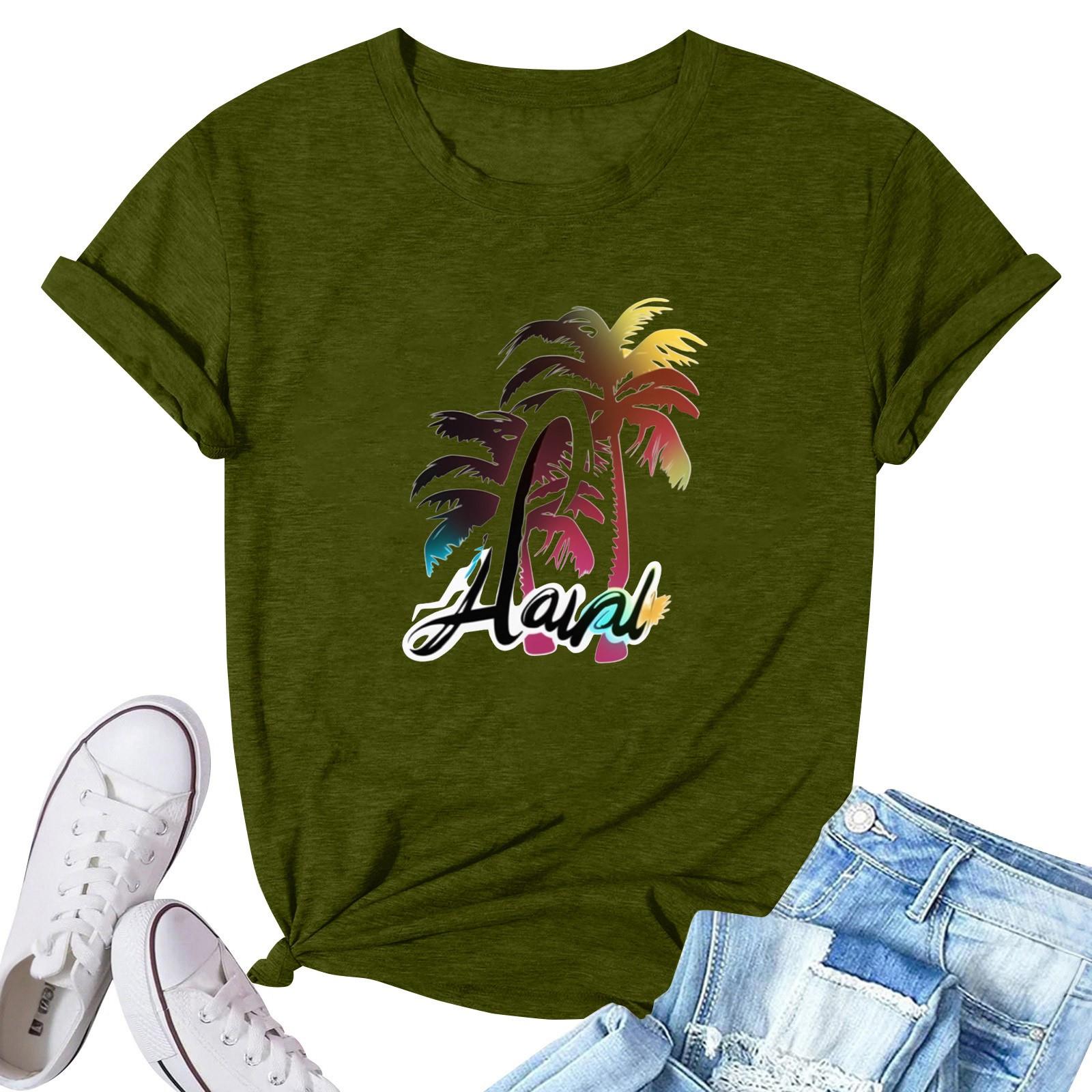 

Женская модная повседневная плиссированная футболка с коротким рукавом с принтом XXL