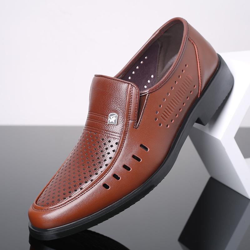 Men's leather shoes leather business dress soft-soled cowhide work and leisure in the elderly spring and autumn soft leather dad men's shoes